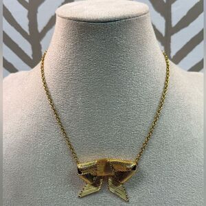 Kate Spade All Wrapped Up Gold Bow Necklace